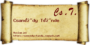 Csanády Tünde névjegykártya