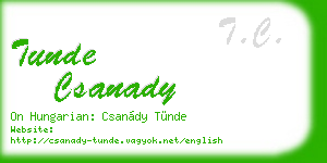 tunde csanady business card